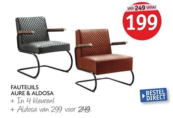 Aanbiedingen Fauteuils aure + aldosa - Huismerk - Profijt Meubelen - Geldig van 10/02/2017 tot 17/02/2017 bij Profijt Meubel