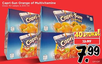 Aanbiedingen Capri-sun orange of multivitamine - Capri-Sun - Geldig van 12/02/2017 tot 18/02/2017 bij Vomar