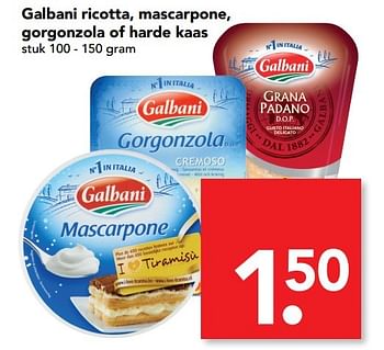 Aanbiedingen Galbani ricotta, mascarpone, gorgonzola of harde kaas - Galbani - Geldig van 12/02/2017 tot 18/02/2017 bij Deen Supermarkten