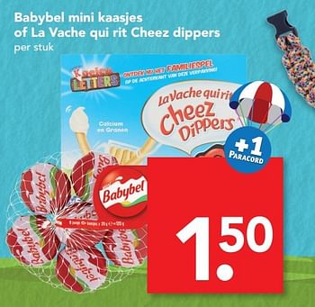 Aanbiedingen Babybel mini kaasjes of la vache qui rit cheez dippers - Babybel - Geldig van 12/02/2017 tot 18/02/2017 bij Deen Supermarkten