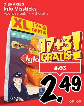 Aanbiedingen Iglo vissticks - Iglo - Geldig van 12/02/2017 tot 18/02/2017 bij Vomar