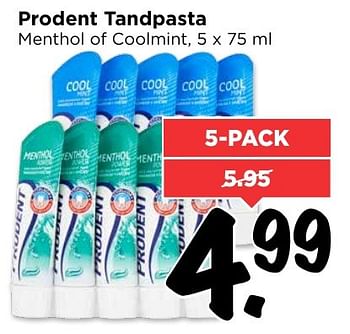 Aanbiedingen Prodent tandpasta menthol of coolmint - Prodent - Geldig van 12/02/2017 tot 18/02/2017 bij Vomar