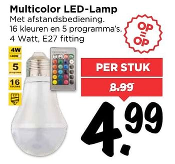 Aanbiedingen Multicolor led-lamp - Huismerk Vomar - Geldig van 12/02/2017 tot 18/02/2017 bij Vomar