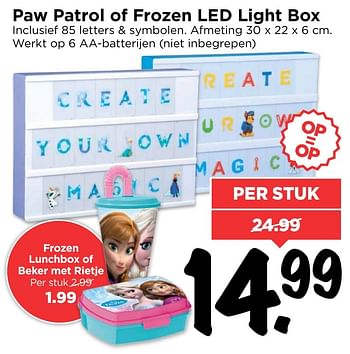 Aanbiedingen Paw patrol of frozen led light box - PAW  PATROL - Geldig van 12/02/2017 tot 18/02/2017 bij Vomar