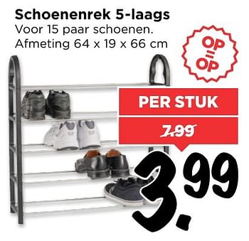 Aanbiedingen Schoenenrek 5-laags - Huismerk Vomar - Geldig van 12/02/2017 tot 18/02/2017 bij Vomar