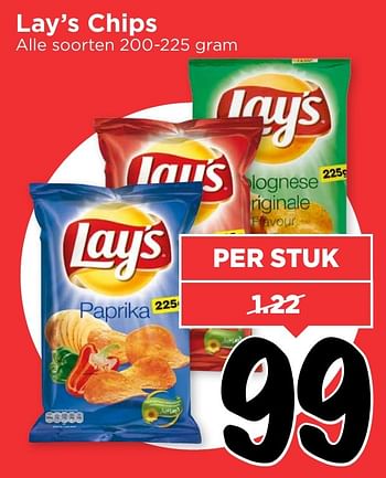 Aanbiedingen Lay`s chips - Lay's - Geldig van 12/02/2017 tot 18/02/2017 bij Vomar