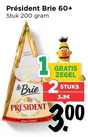 Aanbiedingen Président brie 60+ - Président - Geldig van 12/02/2017 tot 18/02/2017 bij Vomar