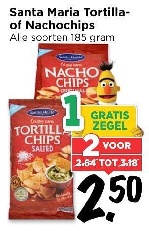 Aanbiedingen Santa maria tortillaof nachochips - Santa Maria - Geldig van 12/02/2017 tot 18/02/2017 bij Vomar