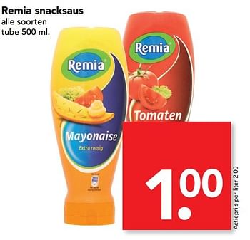 Aanbiedingen Remia snacksaus - Remia - Geldig van 12/02/2017 tot 18/02/2017 bij Deen Supermarkten