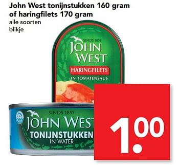 Aanbiedingen John west tonijnstukken of haringfilets - John West - Geldig van 12/02/2017 tot 18/02/2017 bij Deen Supermarkten