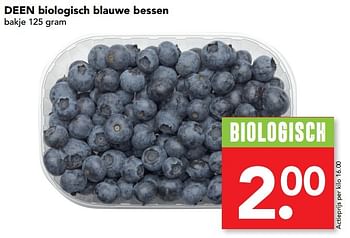 Aanbiedingen Deen biologisch blauwe bessen - Huismerk deen supermarkt - Geldig van 12/02/2017 tot 18/02/2017 bij Deen Supermarkten