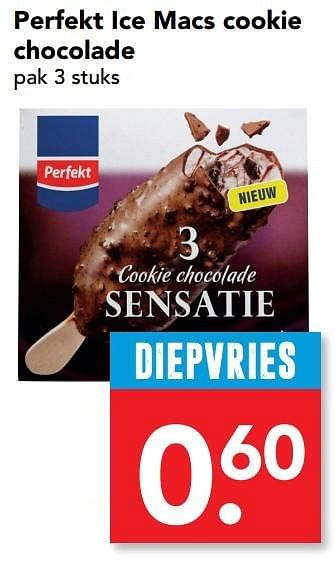 Aanbiedingen Perfekt ice macs cookie chocolade - Perfekt - Geldig van 12/02/2017 tot 18/02/2017 bij Deen Supermarkten