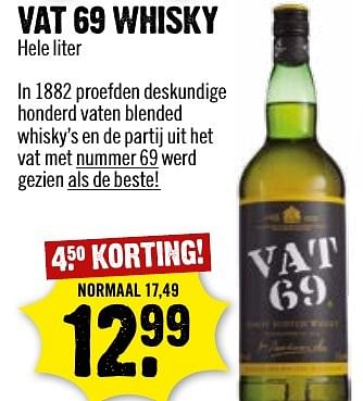 Aanbiedingen Vat 69 whisky - vat69 - Geldig van 12/02/2017 tot 18/02/2017 bij Dirk III