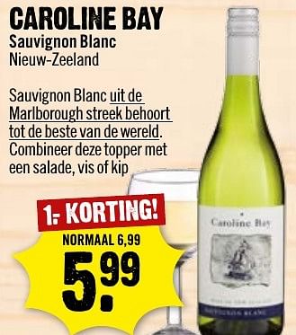 Aanbiedingen Caroline bay sauvignon blanc - Witte wijnen - Geldig van 12/02/2017 tot 18/02/2017 bij Dirk III