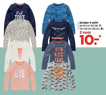 Aanbiedingen Kinder-t-shirt - Huismerk - Hema - Geldig van 30/01/2017 tot 19/02/2017 bij Hema