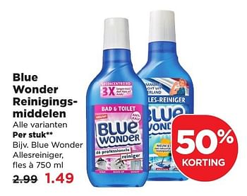 Aanbiedingen Blue wonder allesreiniger - Blue Wonder - Geldig van 11/02/2017 tot 18/02/2017 bij Plus