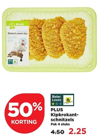 Aanbiedingen Plus kipkrokantschnitzels - Huismerk - Plus - Geldig van 11/02/2017 tot 18/02/2017 bij Plus