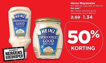 Aanbiedingen Heinz serously good mayonaise - Heinz - Geldig van 11/02/2017 tot 18/02/2017 bij Plus