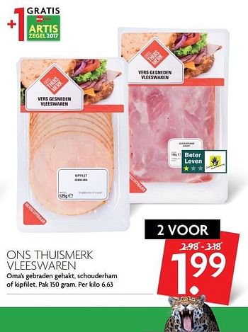 Aanbiedingen Ons thuismerk vleeswaren - Huismerk - Deka Markt - Geldig van 12/02/2017 tot 18/02/2017 bij Deka Markt
