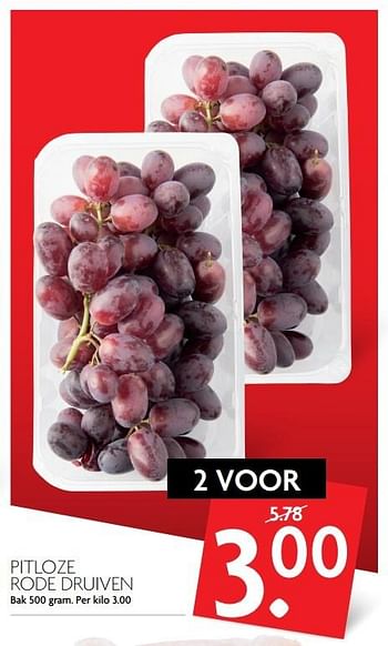 Aanbiedingen Pitloze rode druiven - Huismerk - Deka Markt - Geldig van 12/02/2017 tot 18/02/2017 bij Deka Markt