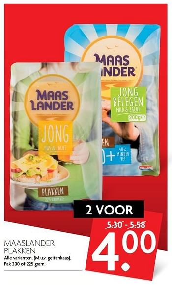 Aanbiedingen Maaslander plakken - Maaslander - Geldig van 12/02/2017 tot 18/02/2017 bij Deka Markt