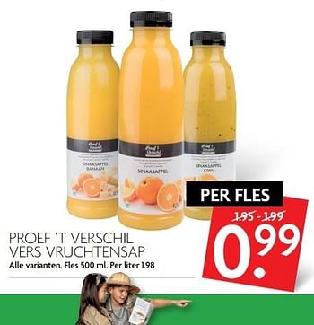 Aanbiedingen Proef `t verschil vers vruchtensap - Huismerk - Deka Markt - Geldig van 12/02/2017 tot 18/02/2017 bij Deka Markt