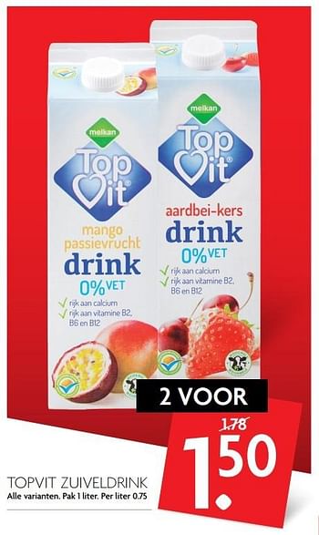 Aanbiedingen Topvit zuiveldrink - Topvit - Geldig van 12/02/2017 tot 18/02/2017 bij Deka Markt