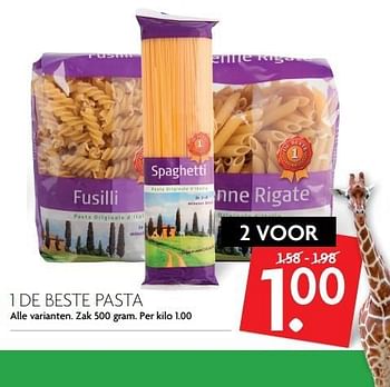 Aanbiedingen 1 de beste pasta - Huismerk - Deka Markt - Geldig van 12/02/2017 tot 18/02/2017 bij Deka Markt