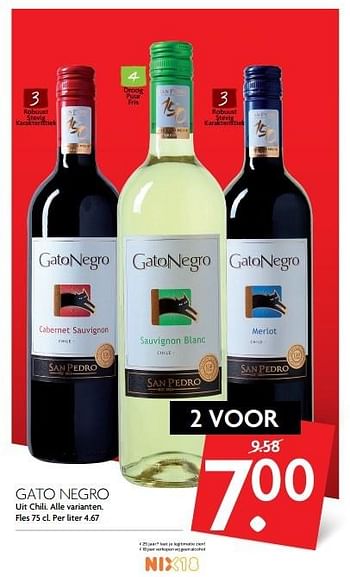 Aanbiedingen Gato negro - Rode wijnen - Geldig van 12/02/2017 tot 18/02/2017 bij Deka Markt