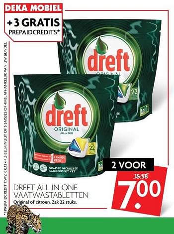 Aanbiedingen Dreft all in one vaatwastabletten - Dreft - Geldig van 12/02/2017 tot 18/02/2017 bij Deka Markt