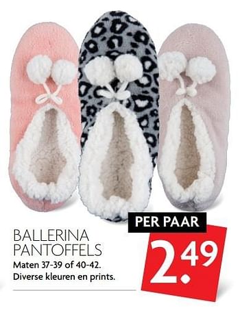 Aanbiedingen Ballerina pantoffels - Huismerk - Deka Markt - Geldig van 12/02/2017 tot 18/02/2017 bij Deka Markt