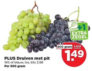 Aanbiedingen Plus druiven met pit - Huismerk - Plus - Geldig van 11/02/2017 tot 18/02/2017 bij Plus
