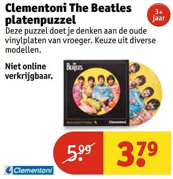 Aanbiedingen Clementoni the beatles platenpuzzel - Clementoni - Geldig van 14/02/2017 tot 19/02/2017 bij Kruidvat