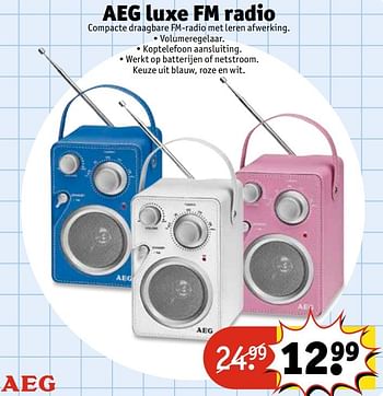 Aanbiedingen Aeg luxe fm radio - AEG - Geldig van 14/02/2017 tot 19/02/2017 bij Kruidvat