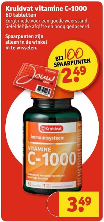 Aanbiedingen Kruidvat vitamine c-1000 - Huismerk - Kruidvat - Geldig van 14/02/2017 tot 19/02/2017 bij Kruidvat