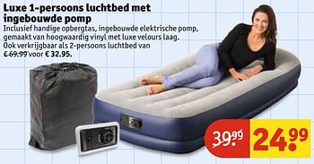 Aanbiedingen Luxe 1-persoons luchtbed met ingebouwde pomp - Huismerk - Kruidvat - Geldig van 14/02/2017 tot 19/02/2017 bij Kruidvat