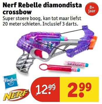 Aanbiedingen Nerf rebelle diamondista crossbow - Nerf - Geldig van 14/02/2017 tot 19/02/2017 bij Kruidvat