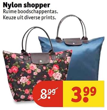 Aanbiedingen Nylon shopper - Huismerk - Kruidvat - Geldig van 14/02/2017 tot 19/02/2017 bij Kruidvat