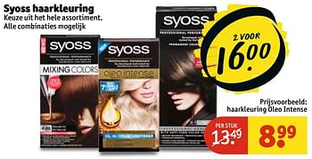 Aanbiedingen Syoss haarkleuring oleo intense - Syoss - Geldig van 14/02/2017 tot 19/02/2017 bij Kruidvat