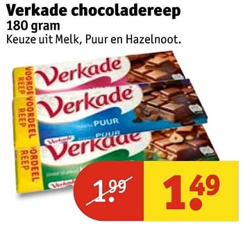 Aanbiedingen Verkade chocoladereep - Verkade - Geldig van 14/02/2017 tot 19/02/2017 bij Kruidvat