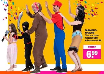 Aanbiedingen Carnavalskostuum - Huismerk - Big Bazar - Geldig van 14/02/2017 tot 20/02/2017 bij Big Bazar