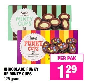Aanbiedingen Chocolade funky of minty cups - Huismerk - Big Bazar - Geldig van 14/02/2017 tot 20/02/2017 bij Big Bazar