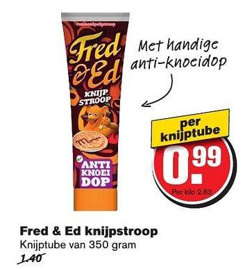 Aanbiedingen Fred + ed knijpstroop - Fred &amp; Ed - Geldig van 12/02/2017 tot 21/02/2017 bij Hoogvliet