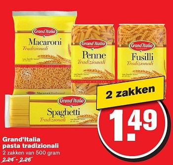 Aanbiedingen Grand`italia pasta tradizionali - grand’italia - Geldig van 12/02/2017 tot 21/02/2017 bij Hoogvliet