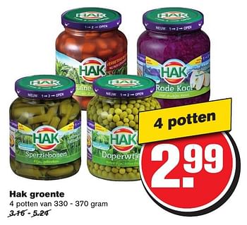 Aanbiedingen Hak groente - Hak - Geldig van 12/02/2017 tot 21/02/2017 bij Hoogvliet