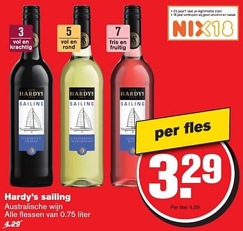 Aanbiedingen Hardy`s sailing - Rode wijnen - Geldig van 12/02/2017 tot 21/02/2017 bij Hoogvliet