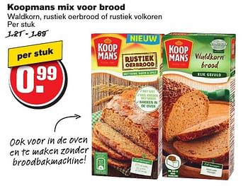 Aanbiedingen Koopmans mix voor brood - Koopmans - Geldig van 12/02/2017 tot 21/02/2017 bij Hoogvliet
