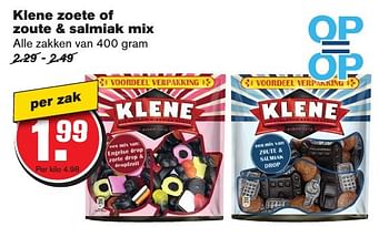 Aanbiedingen Klene zoete of zoute + salmiak mix - Klene - Geldig van 12/02/2017 tot 21/02/2017 bij Hoogvliet