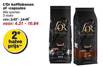 Aanbiedingen L`or koffiebonen of -capsules - L'Or Espresso - Geldig van 12/02/2017 tot 21/02/2017 bij Hoogvliet