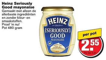 Aanbiedingen Heinz seriously good mayonaise - Heinz - Geldig van 12/02/2017 tot 21/02/2017 bij Hoogvliet